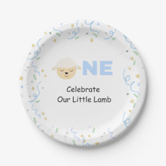 Teller zum ersten Geburtstag von Little Lamb
