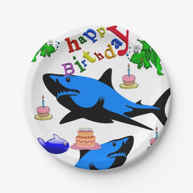 Teller zum Geburtstag, Hai (Vorderseite)