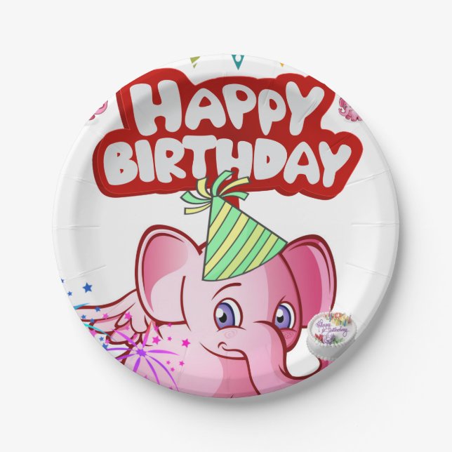 Teller zum Geburtstag, Schwein (Vorderseite)