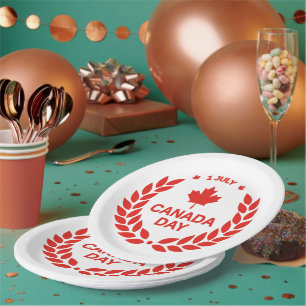 Teller zum kanadischen Day Wreath Paper