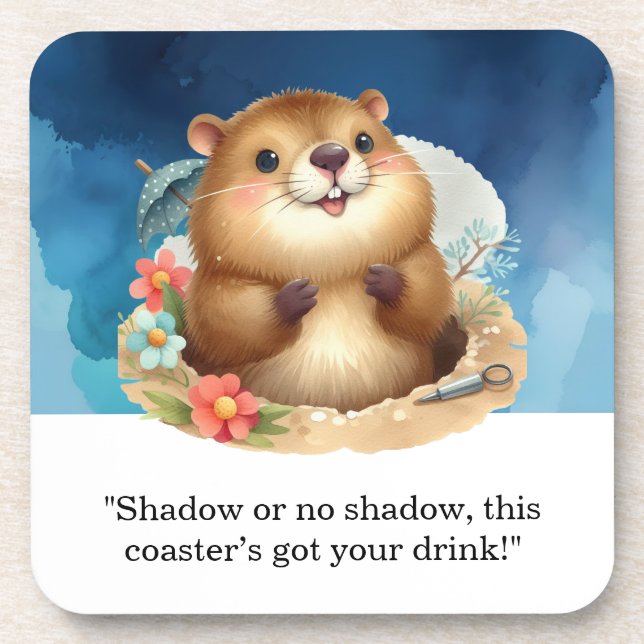 Teller zum Tagesthema "Groundhog" Getränkeuntersetzer (Vorderseite)