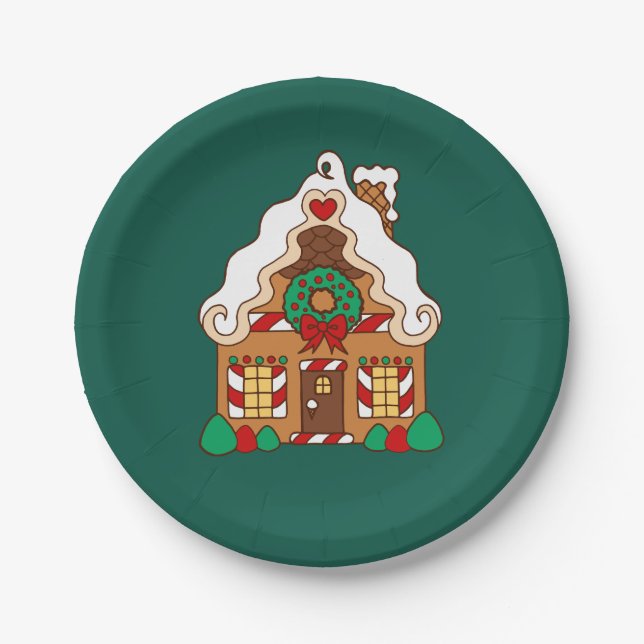 Teller zum Weihnachtsbuch des Grüne Lebkuchens (Vorderseite)