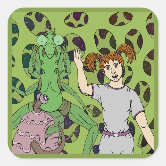 Telling Tales Quadratischer Aufkleber (Vorderseite)
