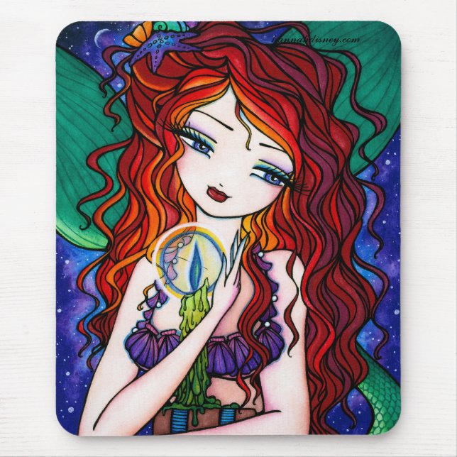 "Tellulahs Schatz-" Meerjungfrau-Fantasie-Fee Mousepad (Vorne)