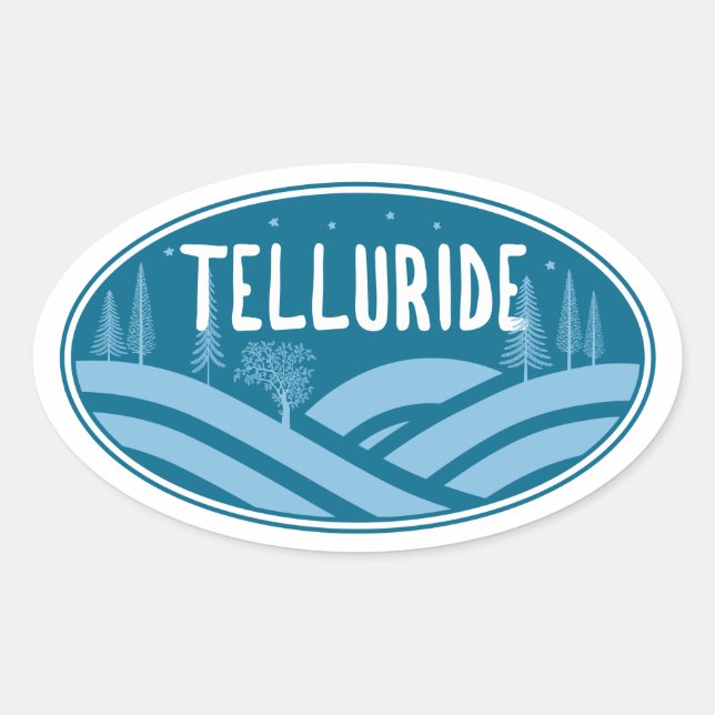 Telluride Colorado Außenbereich Ovaler Aufkleber (Vorderseite)