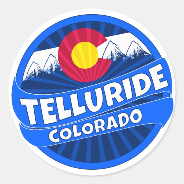 Telluride Colorado Fahnenberge platzen Aufkleber (Vorderseite)