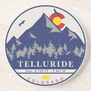 Telluride Colorado Retro Sunset Ski Souvenirs Getränkeuntersetzer