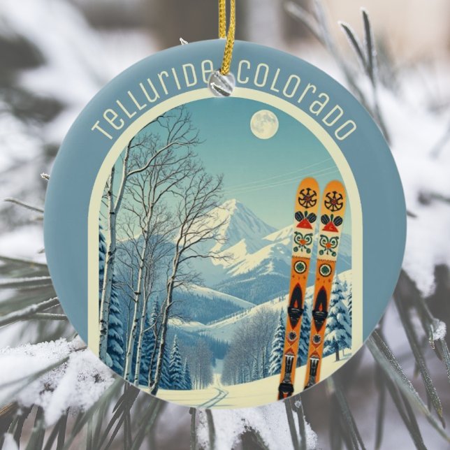 Telluride Colorado Rocky Mountains Ski Keramik Ornament (Von Creator hochgeladen)