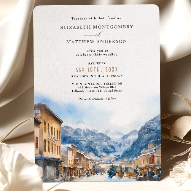 Telluride Colorado Ski Winter Wunderland Hochzeit Einladung (Von Creator hochgeladen)
