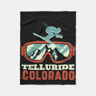Telluride Colorado Vintag Retro Ski und Snowbo Fleecedecke