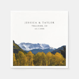 Telluride Wedding Custom Foto Cocktail Napkins Serviette