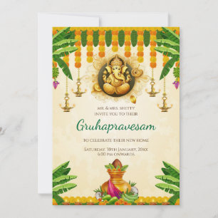 Telugu Einzugsfeier-Einladung Tamil Gruhapravesham Einladung