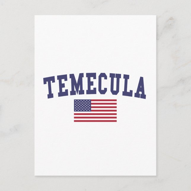 Temecula US Flagge Postkarte (Vorderseite)