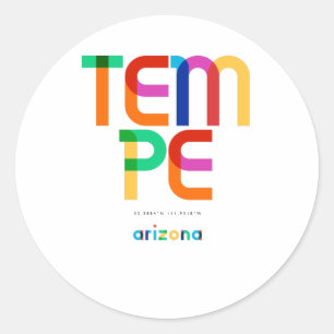 Tempe Arizona Mitte Jahrhundert, Pop Art, Runder Aufkleber