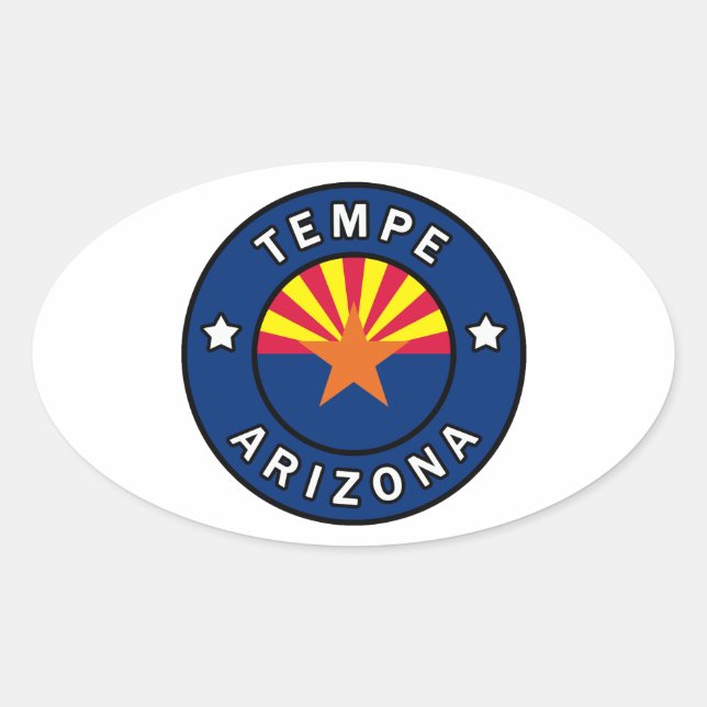 Tempe Arizona Ovaler Aufkleber (Vorderseite)