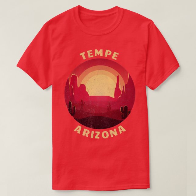 Tempe Arizona Wüste Illustration Vintag Souvenir T-Shirt (Design vorne)