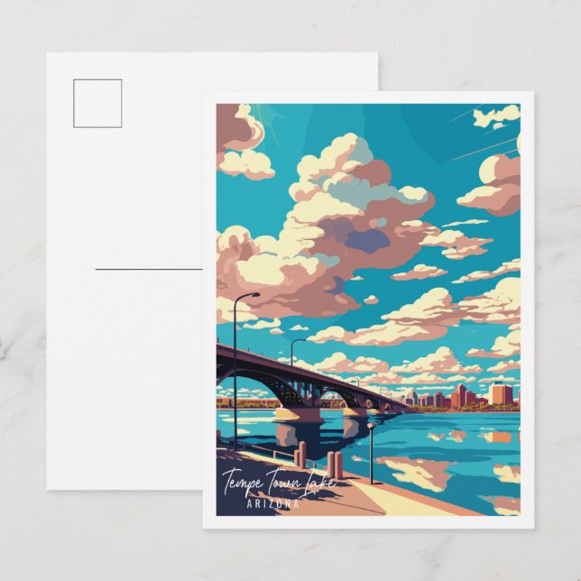Tempe Town Lake Arizona USA Vintage Postkarte (Vorne/Hinten)