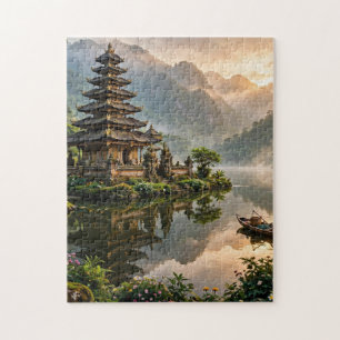 Tempel an einem Bergsee