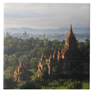 Tempel bei Sonnenaufgang, Bagan, Myanmar Fliese