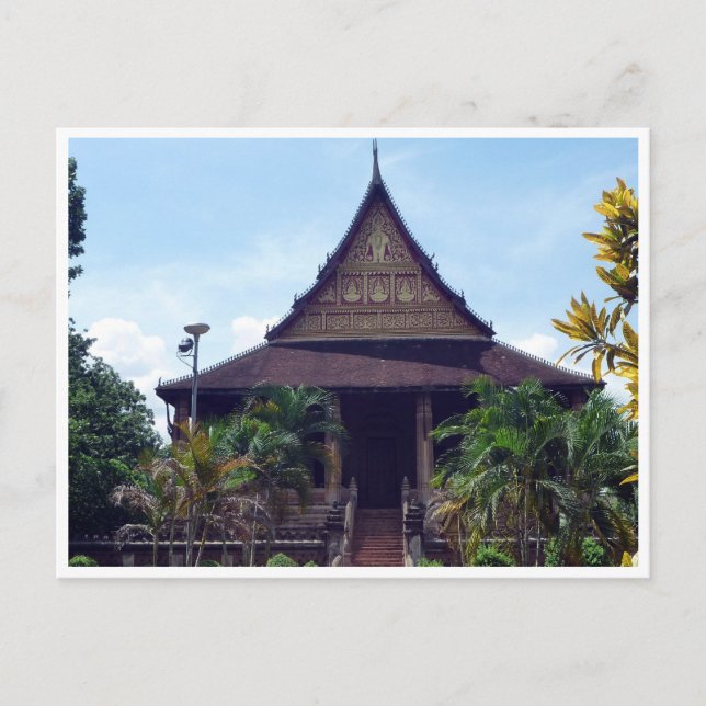 Tempel Buddha Laos Postkarte (Vorderseite)