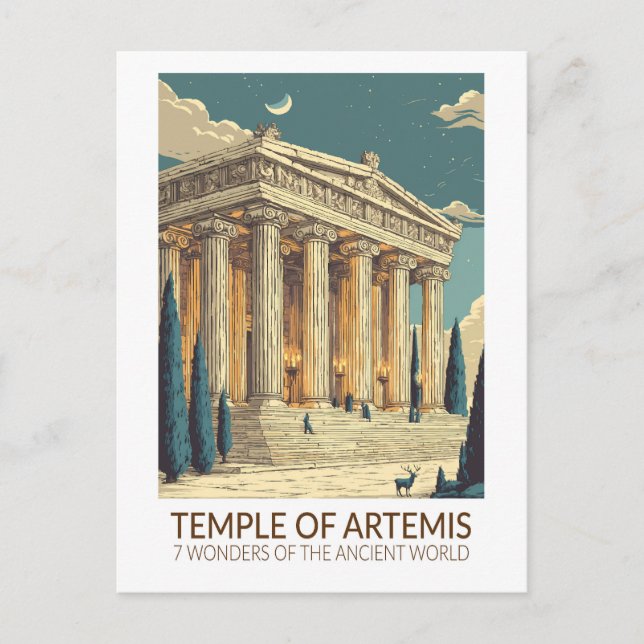 Tempel der Artemis Sieben Weltwunder Kunst Postkarte (Vorderseite)