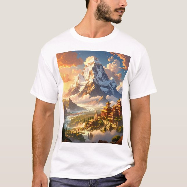 Tempel der friedlichen Gipfel T-Shirt (Vorderseite)