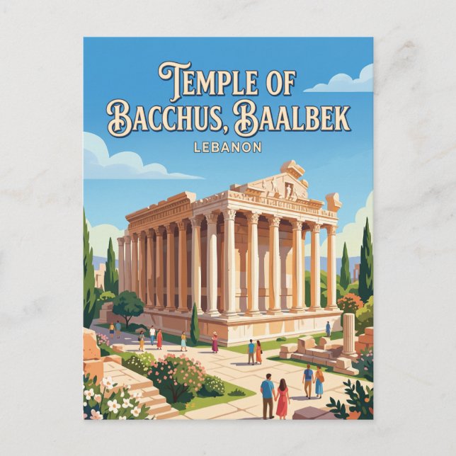 Tempel des Bacchus Libanon Postkarte (Vorderseite)