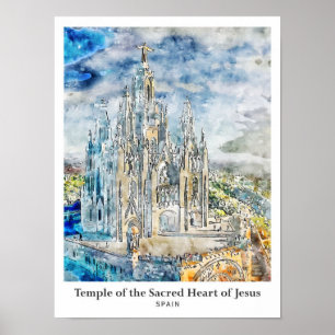 Tempel des heiligen Herzens Jesu Reisen Poster