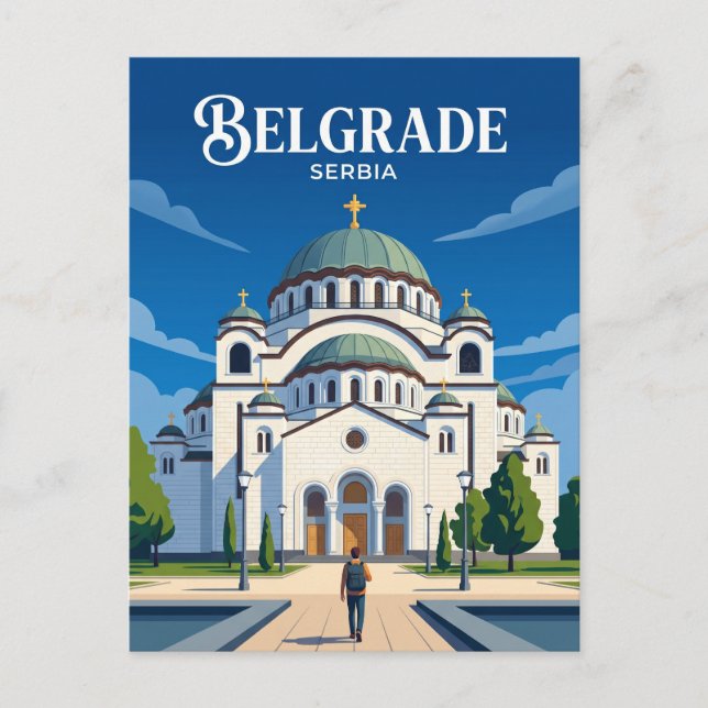 Tempel des Heiligen Sava Serbien Postkarte (Vorderseite)