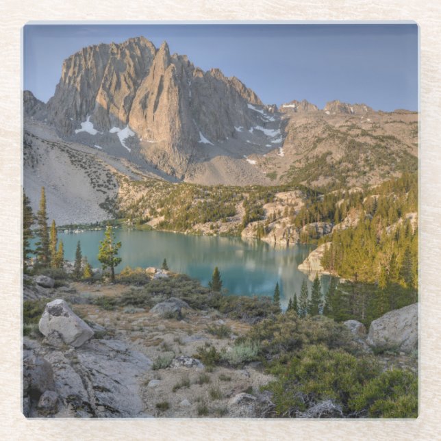 Tempel-Felsspitze und zweiter See Glasuntersetzer (Vorderseite)