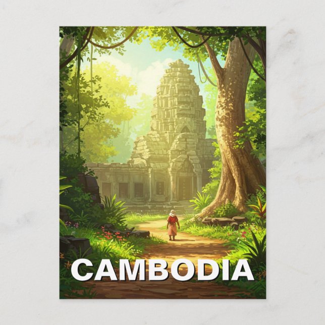 Tempel in Angkor Wat Kambodscha Postkarte (Vorderseite)