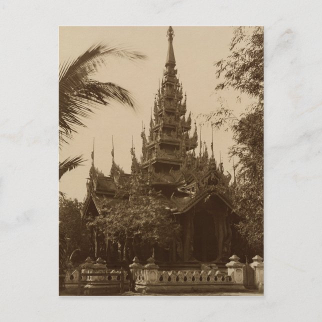 Tempel in Mandalay, Burma, Ende des 19. Jahrhunder Postkarte (Vorderseite)