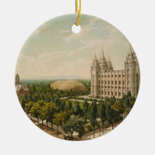 Tempel quadratisches Salt Lake City Utah im Jahre Keramik Ornament