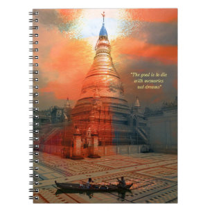 Tempel und Wasser - Notizbuch Notizblock