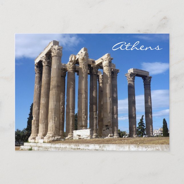 Tempel Zeus Athens Postkarte (Vorderseite)