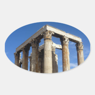 Tempel Zeus Ovaler Aufkleber