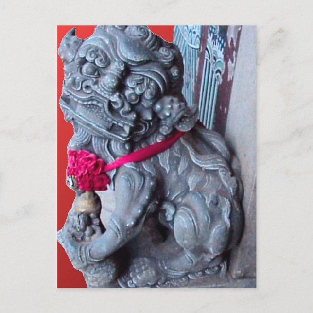 Tempelhunde als Wächter Postkarte (Vorderseite)