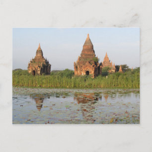 Tempelreflexion, Bagan, Myanmar Postcard Postkarte