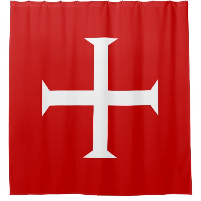 Tempelritter Rot Kreuz Malta teutonische Hospiall Duschvorhang (Vorderseite)