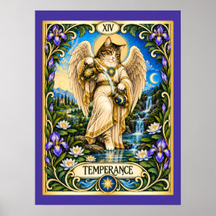 Temperance-Katze Tarot - Harmonie und Balance Poster
