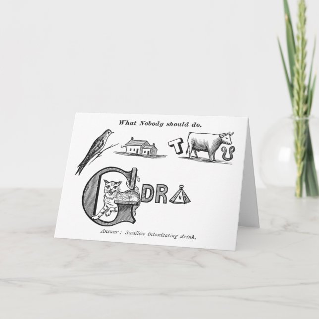 "Temperance Rebus"-Grußkarte Karte (Vorderseite)