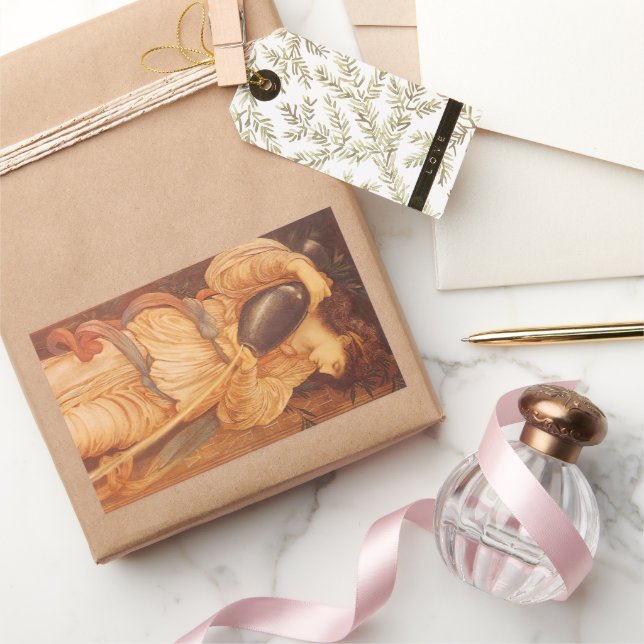 Temperantia von Sir Edward Coley Burne-Jones Rechteckiger Aufkleber (Schenken)