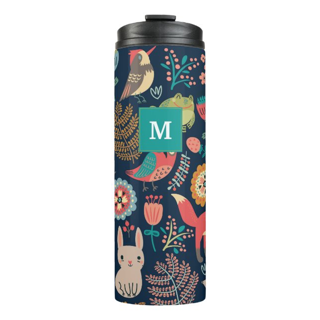 Temperaturtumbler im Monogram Forest-Stil individu Thermosbecher (Vorderseite)