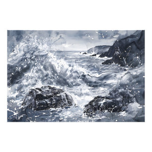 Tempest an der walisischen Küste Fotodruck