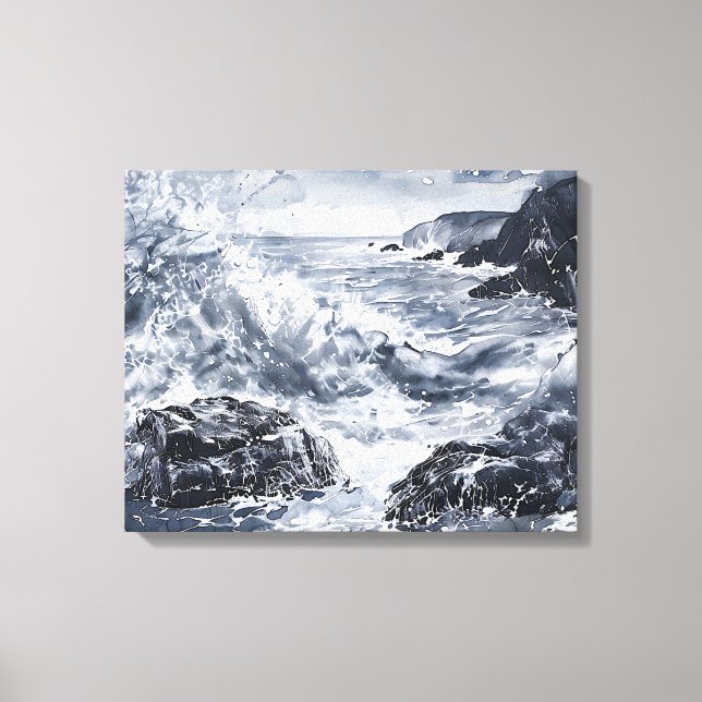 Tempest an der walisischen Küste Leinwanddruck (Vorderseite)