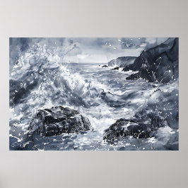 Tempest an der walisischen Küste Poster