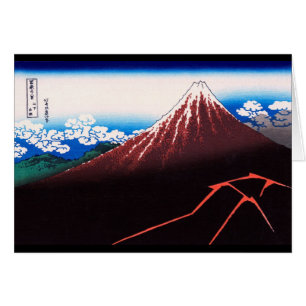 Tempête de foudre Mt Fuji Hokusai Art japonais