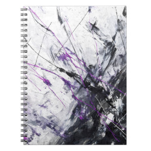 Tempête noire violette foncée Carnet Abstrait