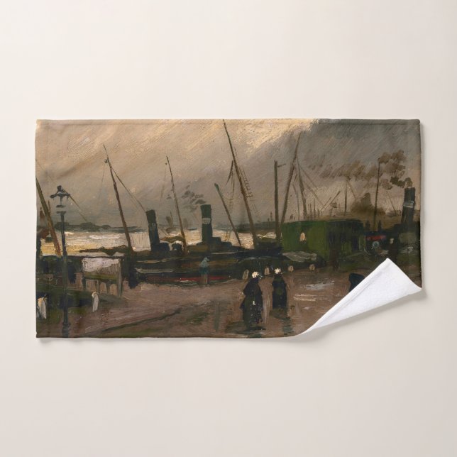 Tempête portuaire des pêcheurs d'Amsterdam par Vin (Serviette à main)