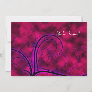 Tempête rose chaude Goth Sweet 16 Invitation